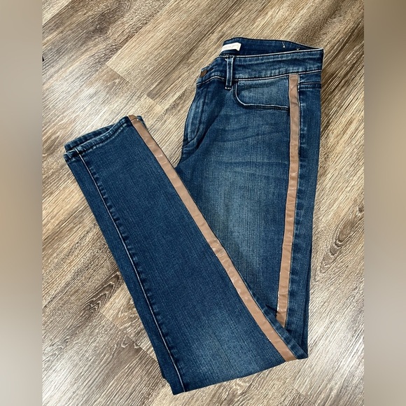 Coldwater Creek Women’s Blue Jeans Sz:10 Grunge Meets Preppy Straight Y2K Stripe - Picture 1 of 8